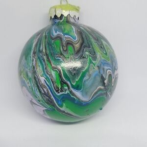 Green and Blue Swirl Holiday Ornament